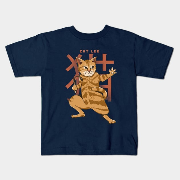 cat lee martial arts Kids T-Shirt by pujartwork